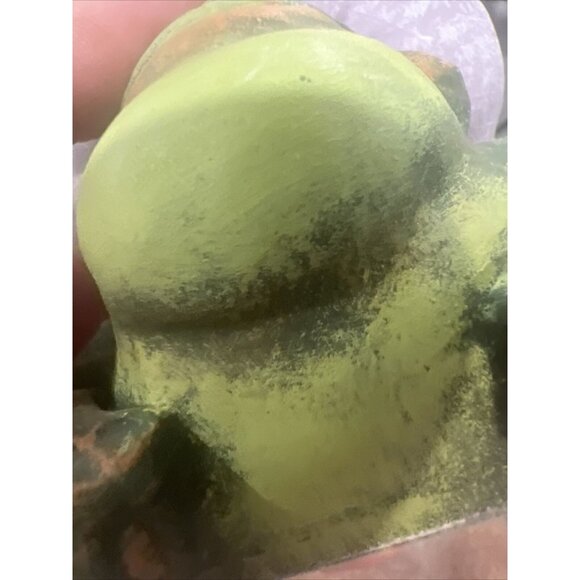 Vintage 90s Pete Apsit Frog Toad Figurine Large Eyes Spring Hat Bee See Pics - Picture 7 of 8